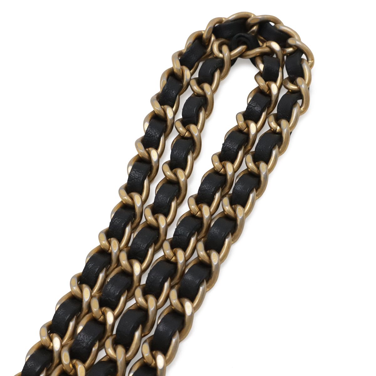 Chanel CC Filigree CC Logo Round Chain Shoulder Bag Pochette Caviar Leather — view 6