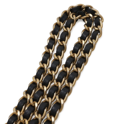 Chanel CC Filigree CC Logo Round Chain Shoulder Bag Pochette Caviar Leather — view 6