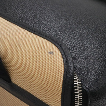 Hermes Sac Transpole Chien Dog Carrier Travel Bag Toile Ash Leather Beige Black — view 6
