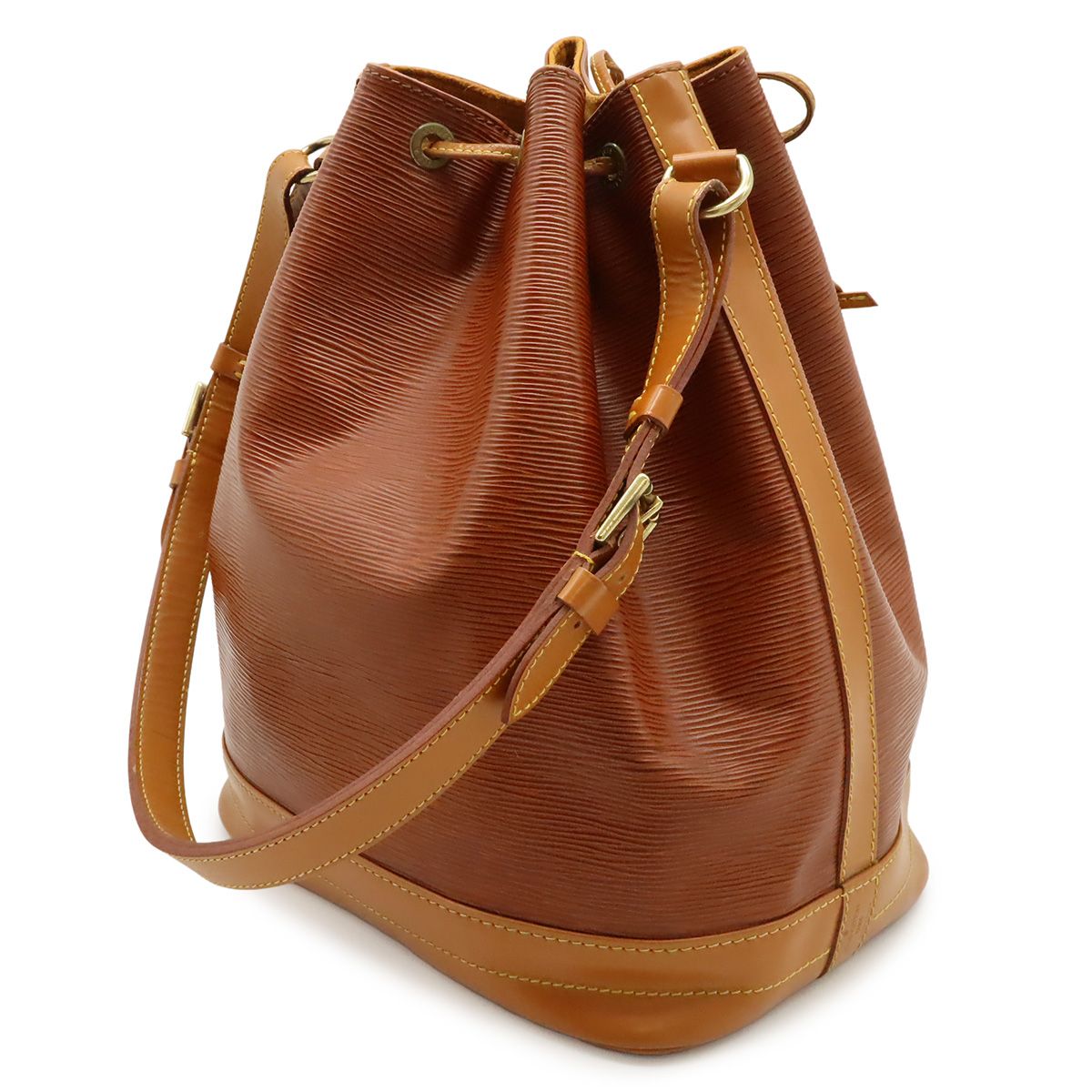 Louis Vuitton Epi Noe Drawstring Shoulder Bag Bicolor Leather Kenya Brown — view 2