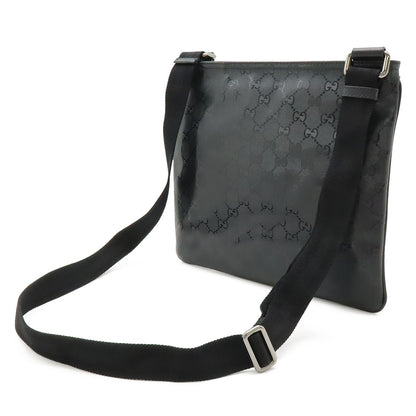 Gucci GG Supreme Shoulder Bag Crossbody Leather Black Silver — view 2