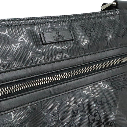 Gucci GG Supreme Shoulder Bag Crossbody Leather Black Silver — view 8