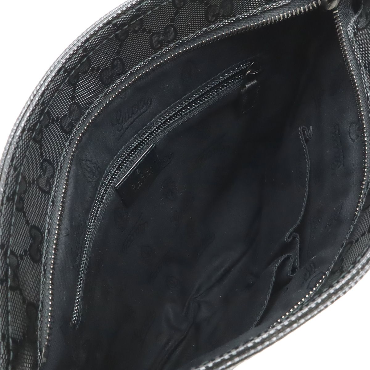 Gucci GG Supreme Shoulder Bag Crossbody Leather Black Silver — view 7