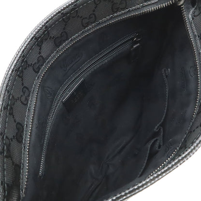 Gucci GG Supreme Shoulder Bag Crossbody Leather Black Silver — view 7