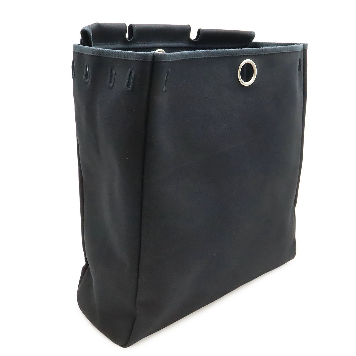 Hermes Herbag MM 2-Way Shoulder Bag Toile Officier Leather Black Silver — view 9
