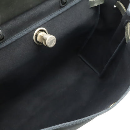 Hermes Herbag MM 2-Way Shoulder Bag Toile Officier Leather Black Silver — view 8