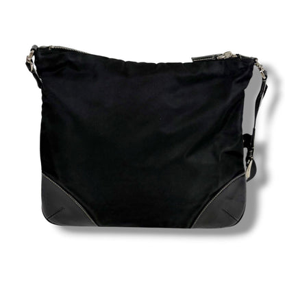 Prada Triangle Logo Shoulder Bag Cross Black Nero Tessuto — view 3
