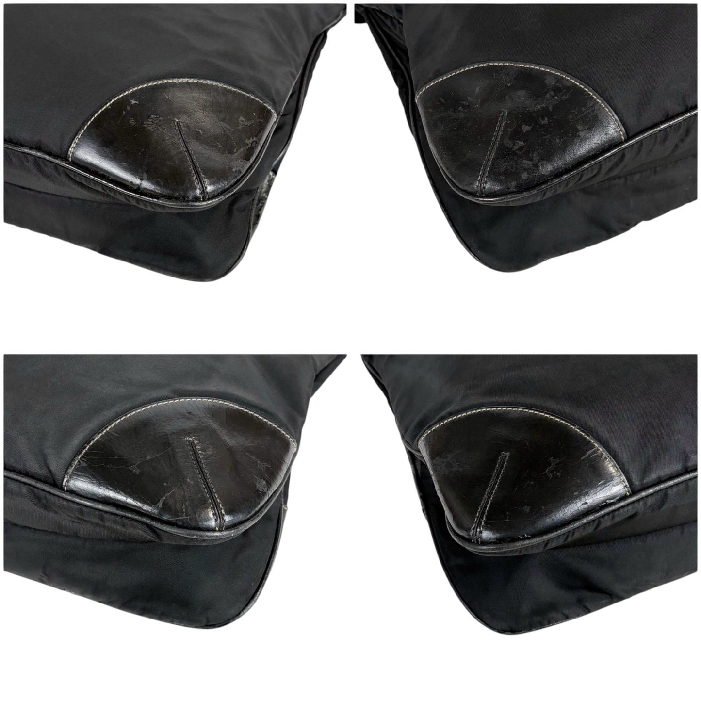 Prada Triangle Logo Shoulder Bag Cross Black Nero Tessuto — view 6