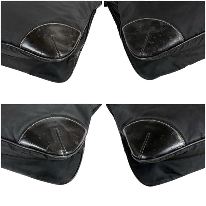 Prada Triangle Logo Shoulder Bag Cross Black Nero Tessuto — view 6