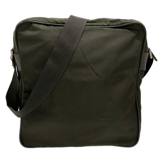 Prada Shoulder Bag Dark Green Black Leather