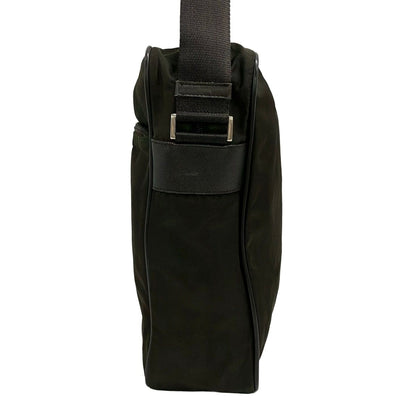 Prada Shoulder Bag Dark Green Black Leather — view 2