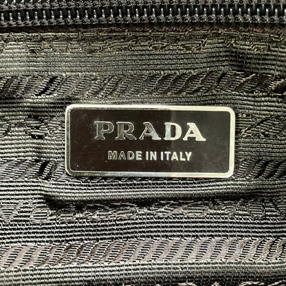 Prada Shoulder Bag Dark Green Black Leather — view 8