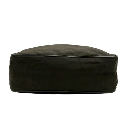 Prada Shoulder Bag Dark Green Black Leather — view 5