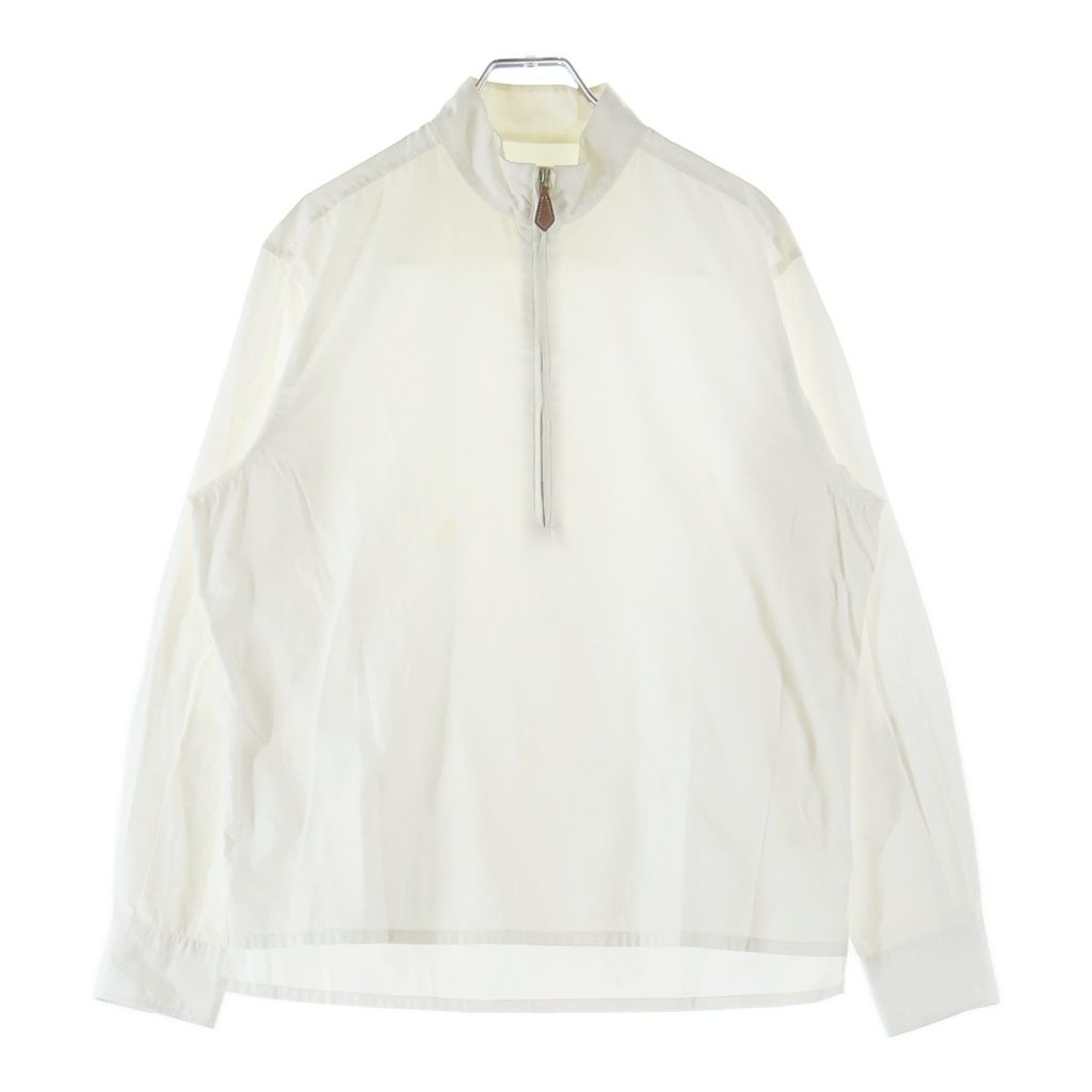 Hermes Half Zip Shirt White Cotton