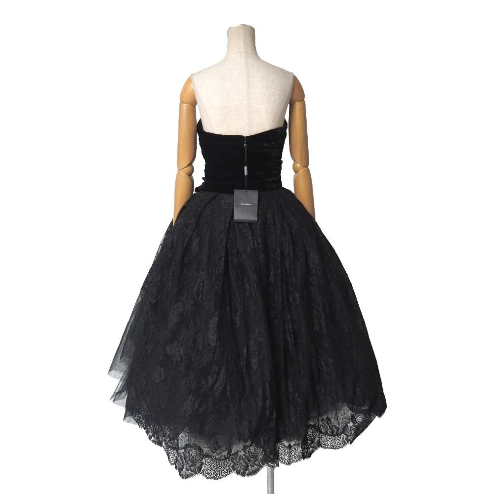 Dolce & Gabbana Dress 40 Velour Lace Flower — view 2