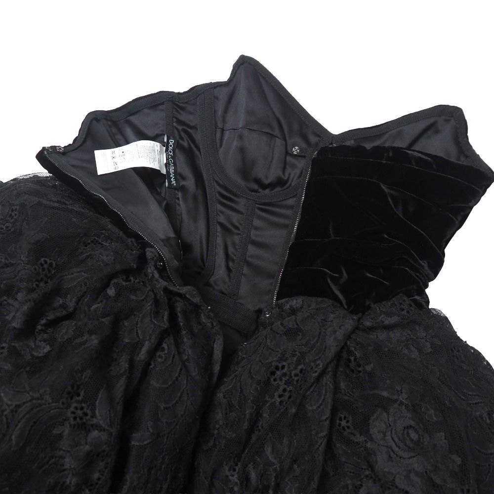 Dolce & Gabbana Dress 40 Velour Lace Flower — view 4