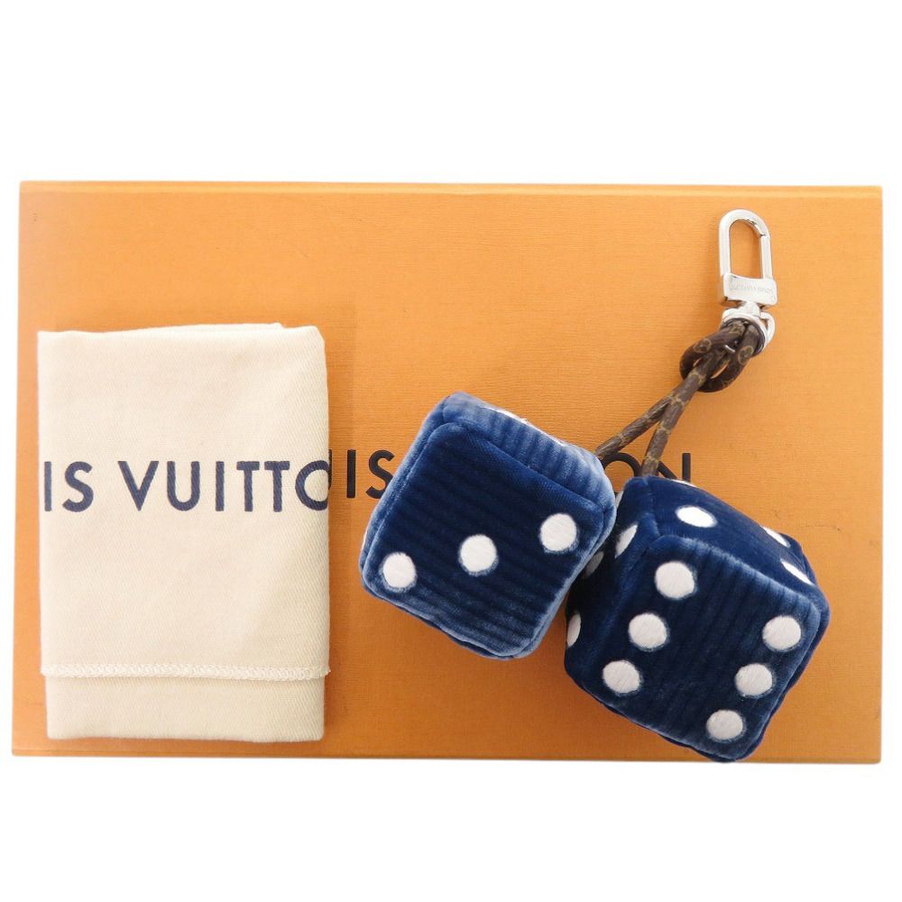 Louis Vuitton Lucky Dice Velvet Navy Key Holder Bag Charm — view 2