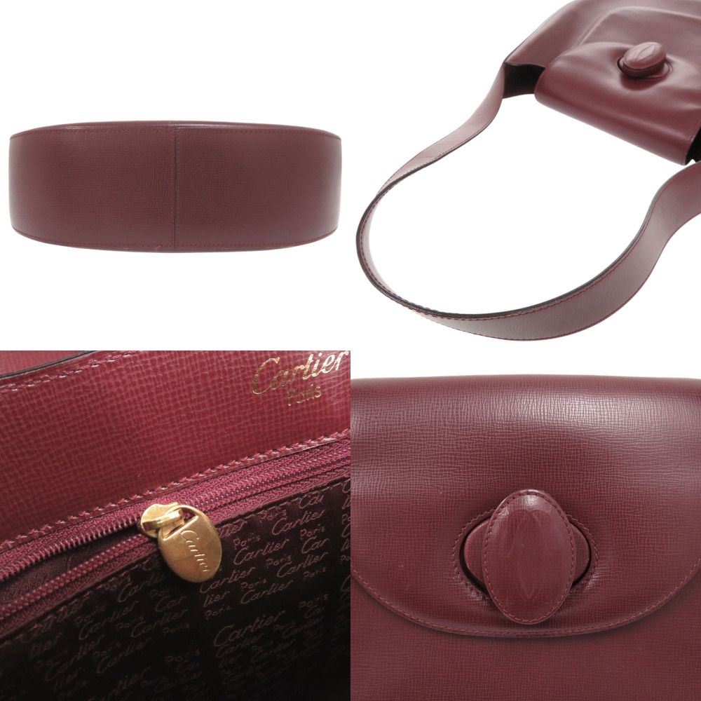 Cartier Must Line Leather Bordeaux Shoulder Bag — view 5