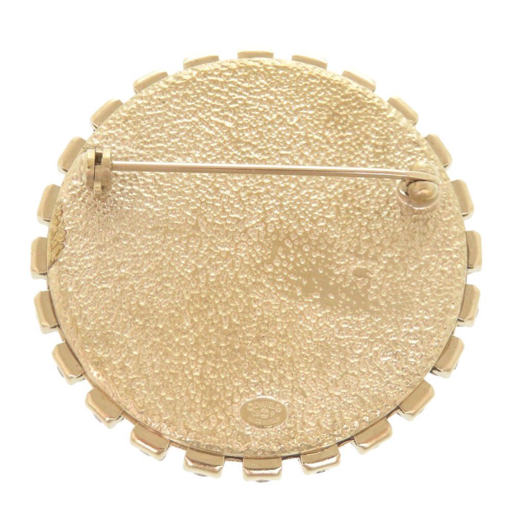 Chanel Camellia Drawing Metal Line Stone White Brooch — view 3