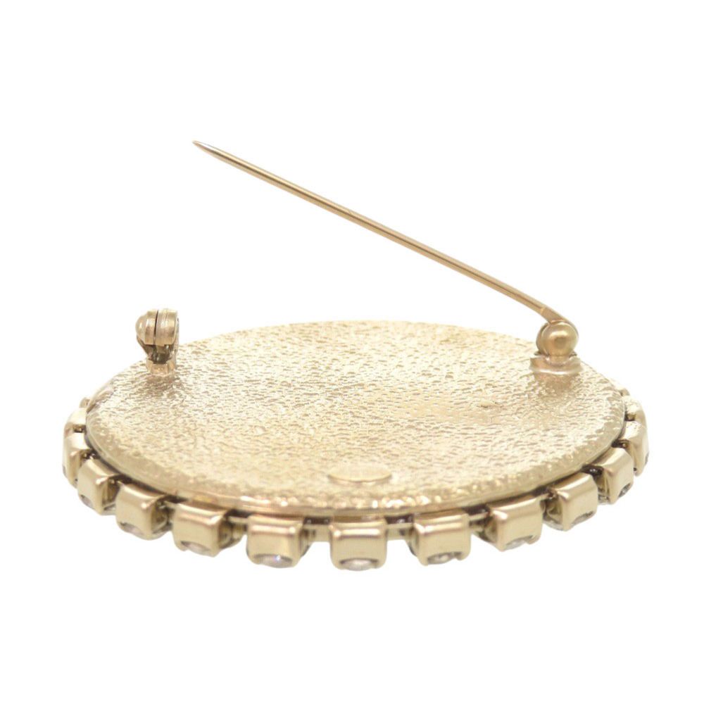 Chanel Camellia Drawing Metal Line Stone White Brooch — view 5