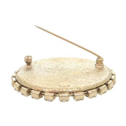 Chanel Camellia Drawing Metal Line Stone White Brooch — view 5