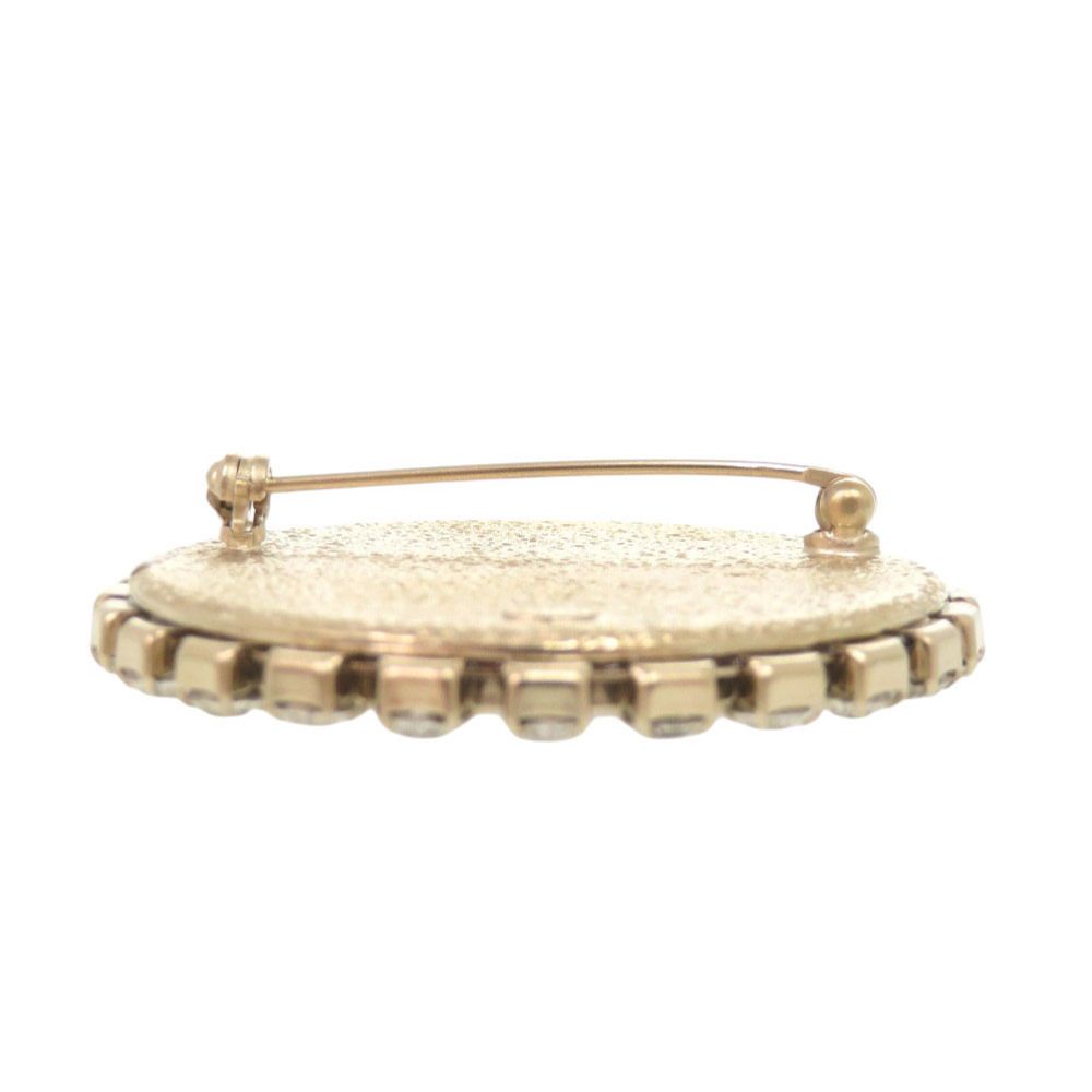 Chanel Camellia Drawing Metal Line Stone White Brooch — view 4