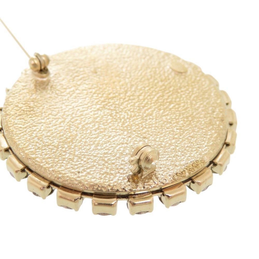 Chanel Camellia Drawing Metal Line Stone White Brooch — view 8