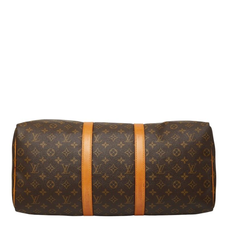 Louis Vuitton Monogram Keepall 50 Boston Bag Brown Leather — view 3