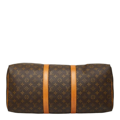 Louis Vuitton Monogram Keepall 50 Boston Bag Brown Leather — view 3
