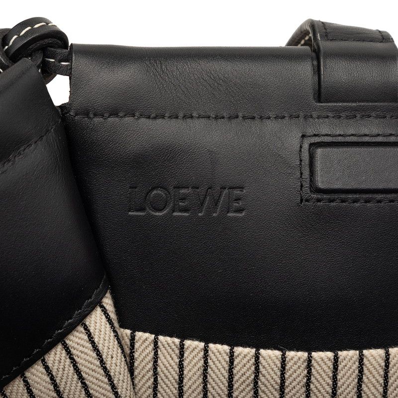 Loewe Anagram Tote Natural Black Canvas Leather — view 5