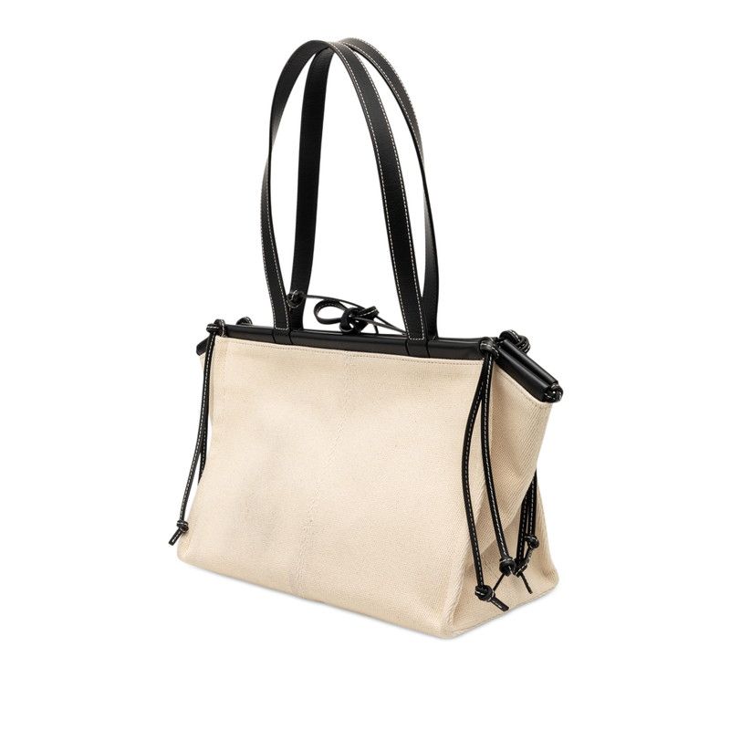 Loewe Anagram Tote Natural Black Canvas Leather — view 2