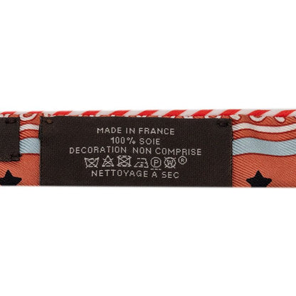 Hermes Tall Paris Station Scarf Orange Multicolor Silk — view 4