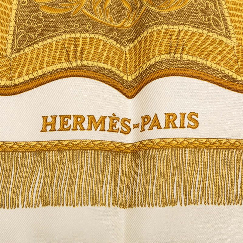Hermes Carre 90 Poste Et Cavalerie Saber Decorative Bag Scarf Beige White — view 7
