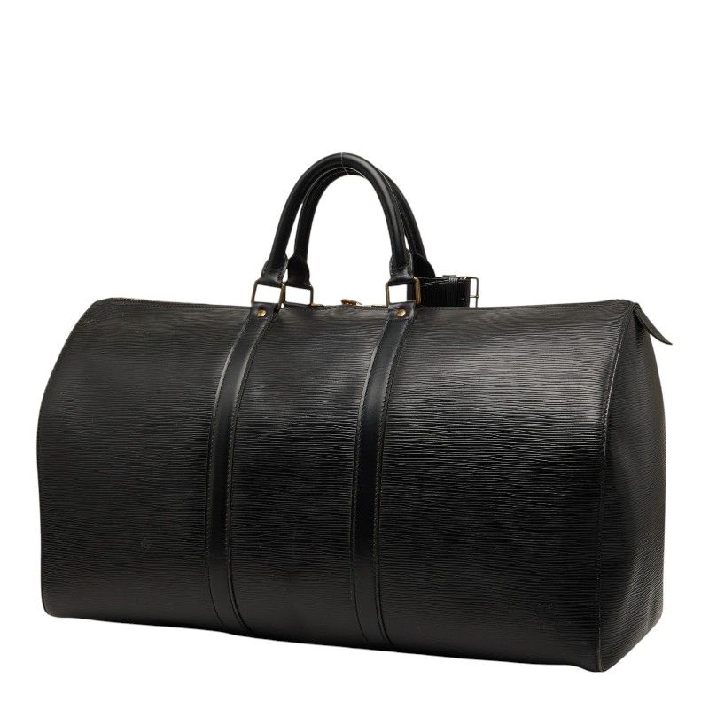 Louis Vuitton Epi Keepall 50 Boston Bag Noir Black Leather — view 2