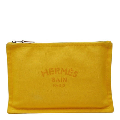 Hermes Yachting PM Pouch Case Yellow Cotton