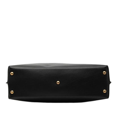 Saint Laurent Logo Sac Shopping Tote Natural Black Canvas Leather — view 3