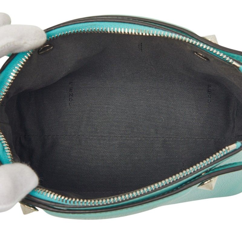 Fendi Mini by the Way Studs 2-Way Shoulder Bag Green Leather — view 6