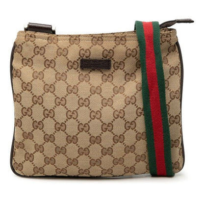 Gucci GG Canvas Sherry Line Crossbody Shoulder Bag Beige Multicolor