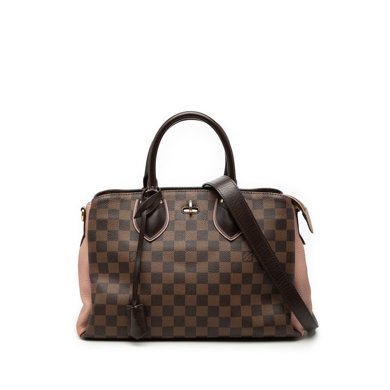 Louis Vuitton Damier Normandy 2-Way Shoulder Bag Brown Magnolia Pink Leather