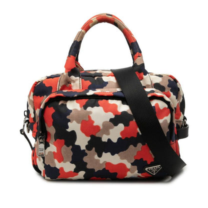Prada 2-Way Shoulder Bag Multicolor Canvas