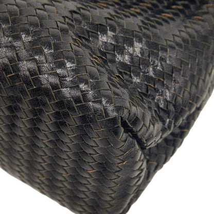 Fendi Fringe Braided 2-Way Shoulder Bag Black Leather — view 5