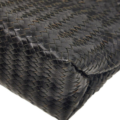 Fendi Fringe Braided 2-Way Shoulder Bag Black Leather — view 6