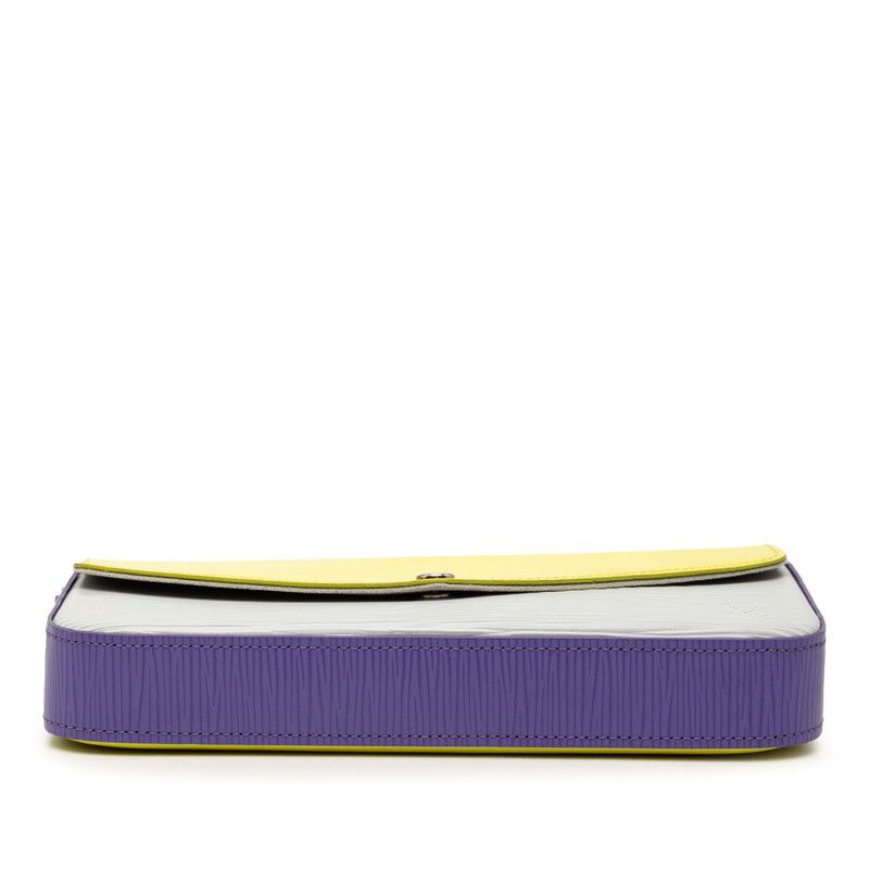 Louis Vuitton Epi Pochette Felicie Chain Wallet Shoulder Back Purple Yellow — view 3