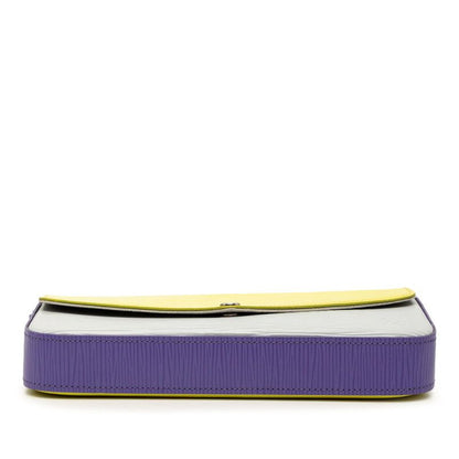 Louis Vuitton Epi Pochette Felicie Chain Wallet Shoulder Back Purple Yellow — view 3