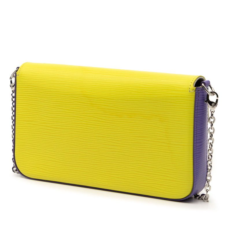 Louis Vuitton Epi Pochette Felicie Chain Wallet Shoulder Back Purple Yellow — view 2