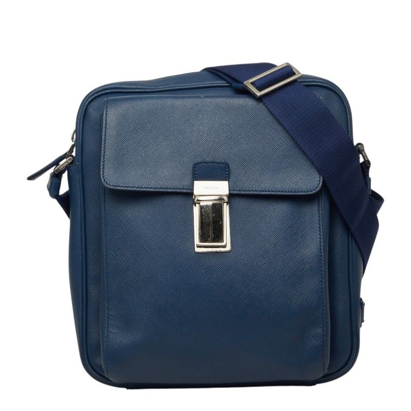 Prada Crossbody Shoulder Bag Navy Saffiano Leather