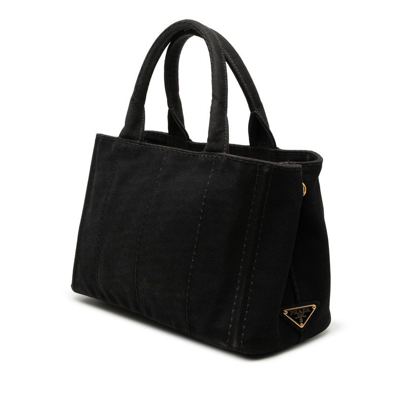 Prada Canapa Mini 2-Way Shoulder Bag Black Canvas — view 2