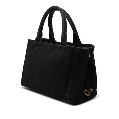 Prada Canapa Mini 2-Way Shoulder Bag Black Canvas — view 2