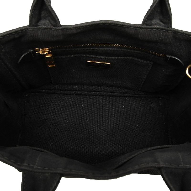 Prada Canapa Mini 2-Way Shoulder Bag Black Canvas — view 4