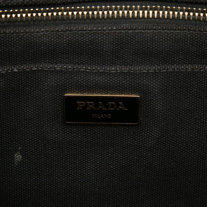Prada Canapa Mini 2-Way Shoulder Bag Black Canvas — view 5